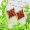 Diamond-shaped Earrings With Sparkling Crystals | Fashion Earrings For Girls & Women