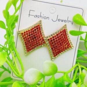 Diamond-shaped Earrings With Sparkling Crystals | Fashion Earrings For Girls & Women